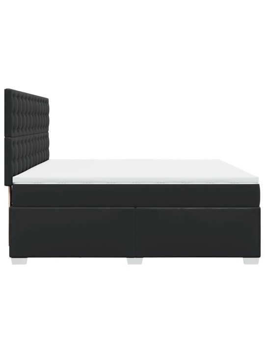 Box spring postel s matrací černá 200x200 cm umělá kůže