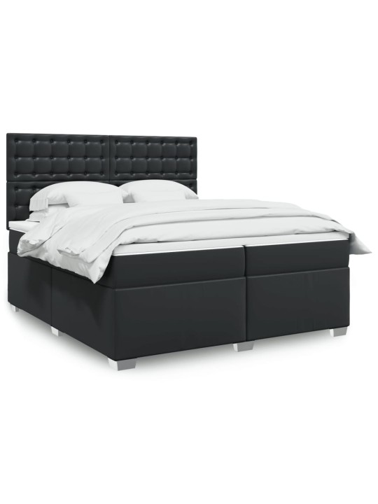 Box spring postel s matrací černá 200x200 cm umělá kůže