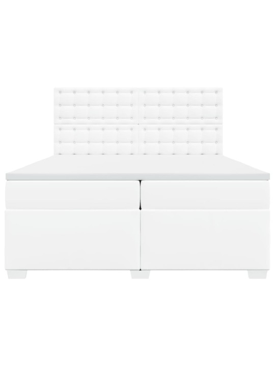 Box spring postel s matrací bílá 200x200 cm umělá kůže