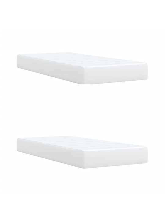 Box spring postel s matrací bílá 200x200 cm umělá kůže