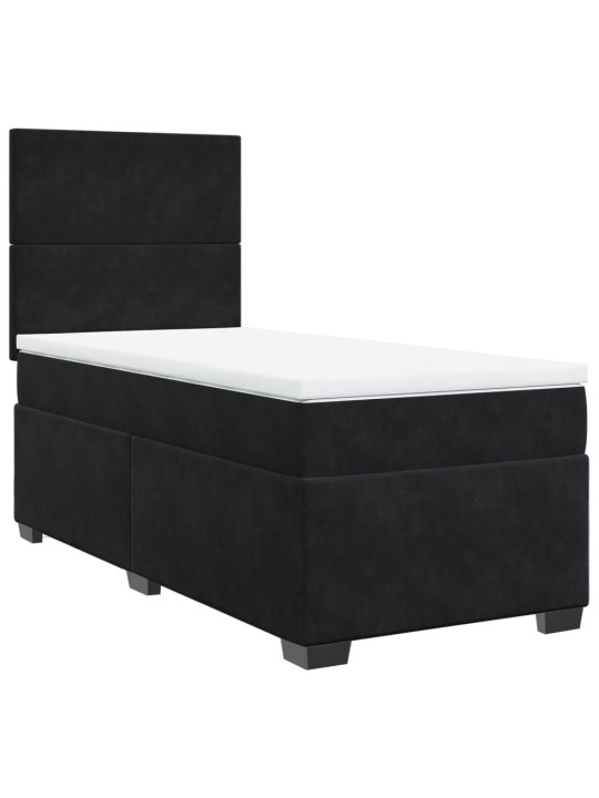 Box spring postel s matrací černá 80 x 200 cm samet