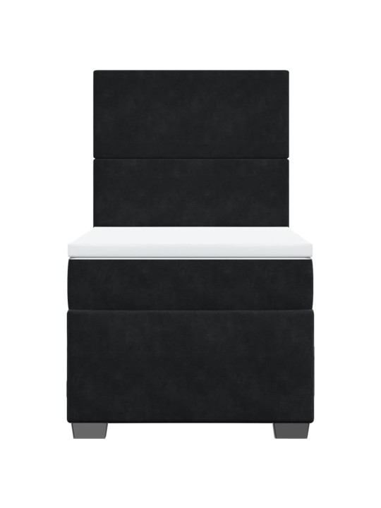 Box spring postel s matrací černá 80 x 200 cm samet