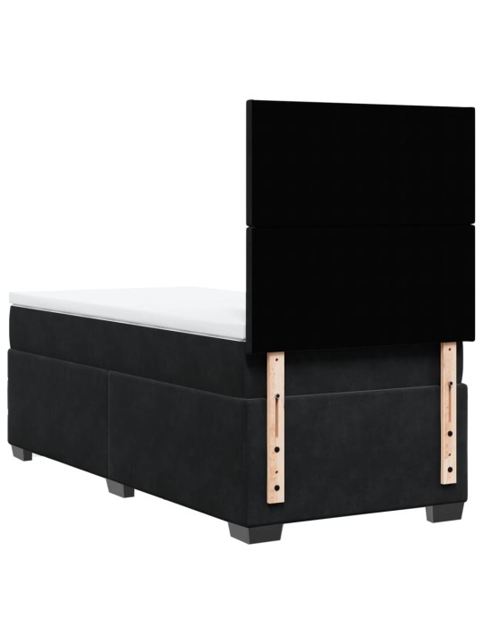 Box spring postel s matrací černá 80 x 200 cm samet