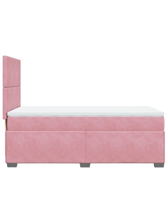 Box spring postel s matrací růžová 80 x 200 cm samet