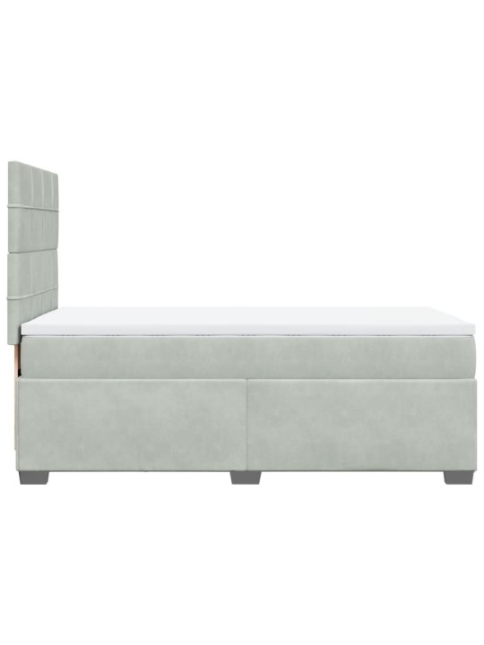 Box spring postel s matrací světle šedá 80 x 200 cm samet