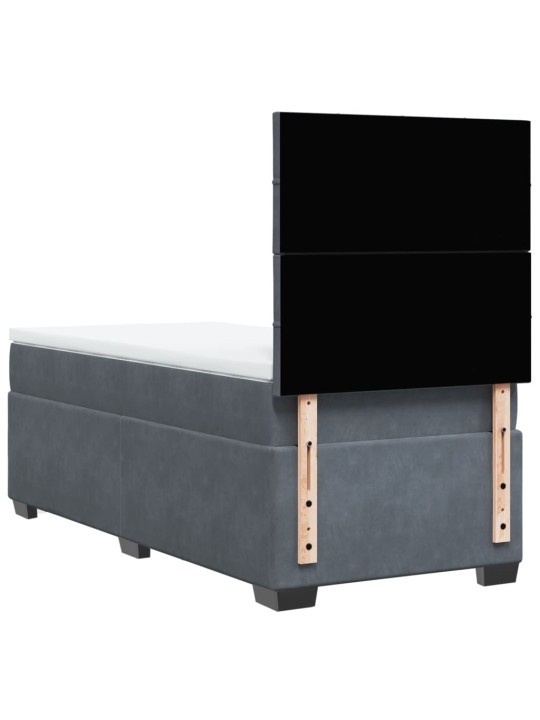 Box spring postel s matrací tmavě šedá 80 x 200 cm samet