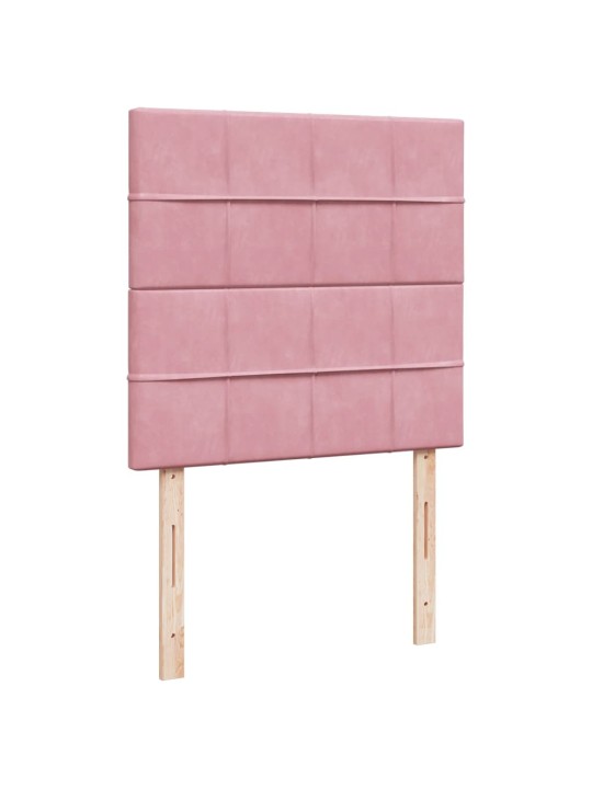 Box spring postel s matrací růžová 80 x 200 cm samet