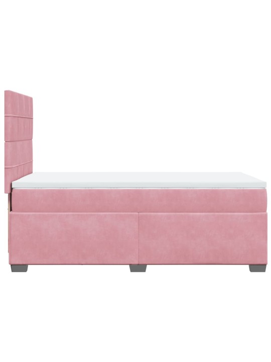 Box spring postel s matrací růžová 80 x 200 cm samet