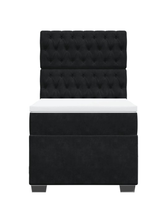 Box spring postel s matrací černá 80 x 200 cm samet
