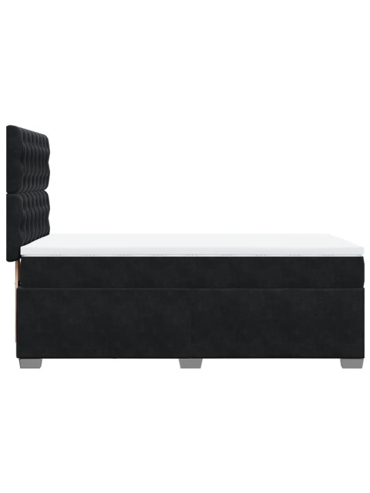 Box spring postel s matrací černá 80 x 200 cm samet