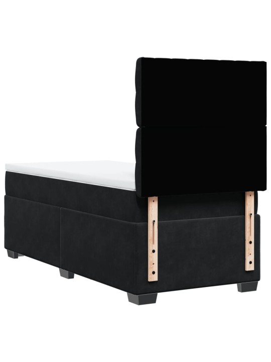 Box spring postel s matrací černá 80 x 200 cm samet