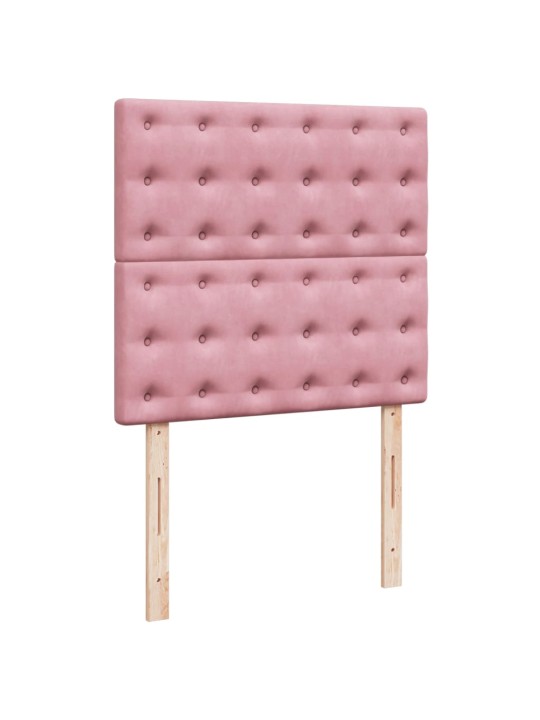 Box spring postel s matrací růžová 80 x 200 cm samet