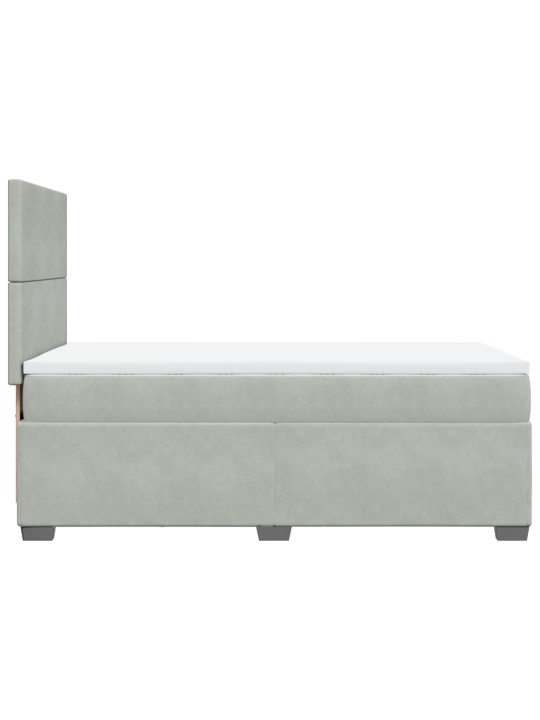 Box spring postel s matrací světle šedá 90x190 cm samet
