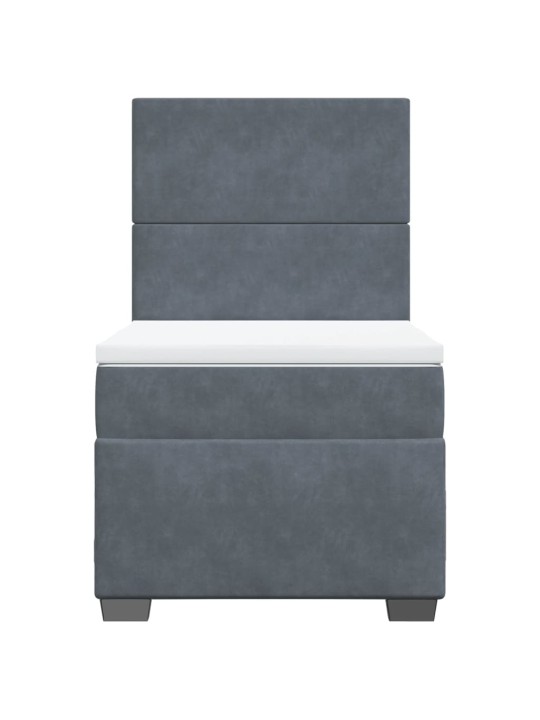 Box spring postel s matrací tmavě šedá 90x190 cm samet