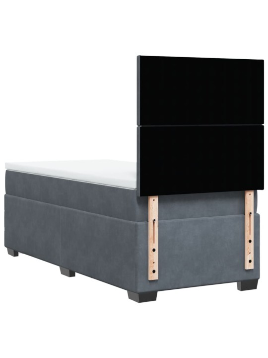 Box spring postel s matrací tmavě šedá 90x190 cm samet