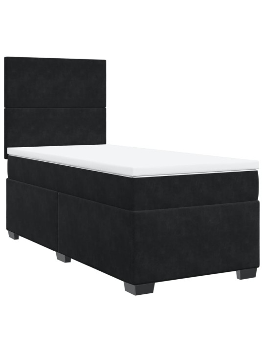 Box spring postel s matrací černá 90x190 cm samet