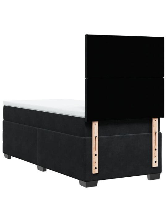Box spring postel s matrací černá 90x190 cm samet