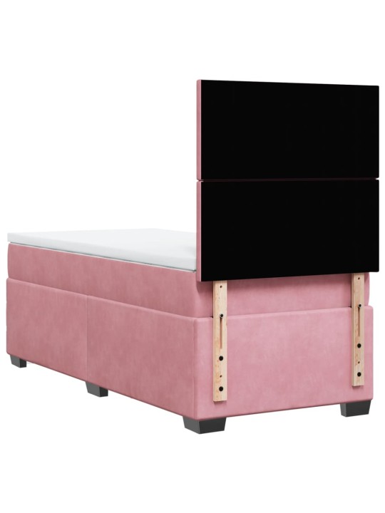 Box spring postel s matrací růžová 90x190 cm samet