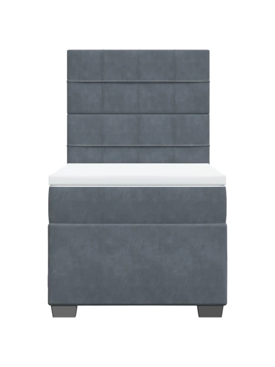 Box spring postel s matrací tmavě šedá 90x190 cm samet