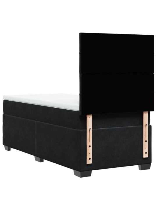 Box spring postel s matrací černá 90x190 cm samet