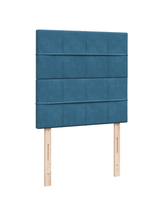 Box spring postel s matrací modrá 90 x 190 cm samet