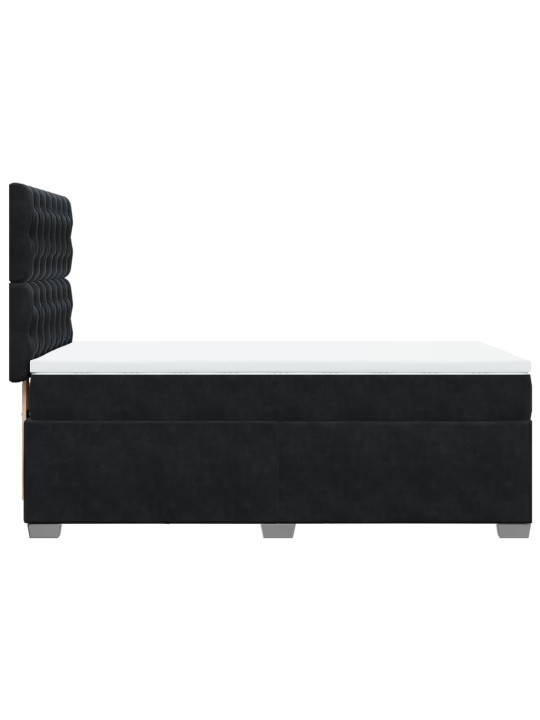 Box spring postel s matrací černá 90x190 cm samet