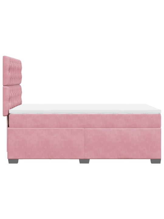 Box spring postel s matrací růžová 90x190 cm samet