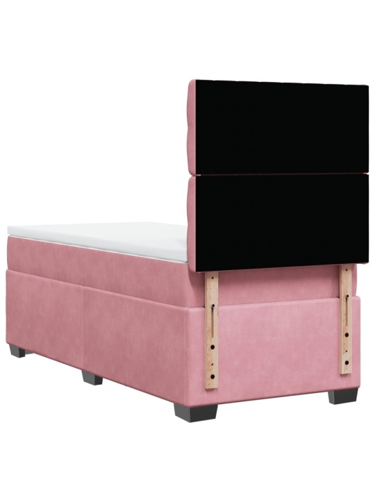 Box spring postel s matrací růžová 90x190 cm samet
