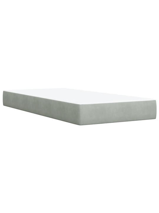 Box spring postel s matrací světle šedá 90x190 cm samet