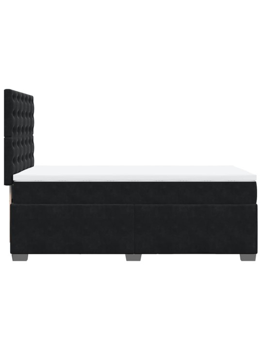 Box spring postel s matrací černá 90x190 cm samet