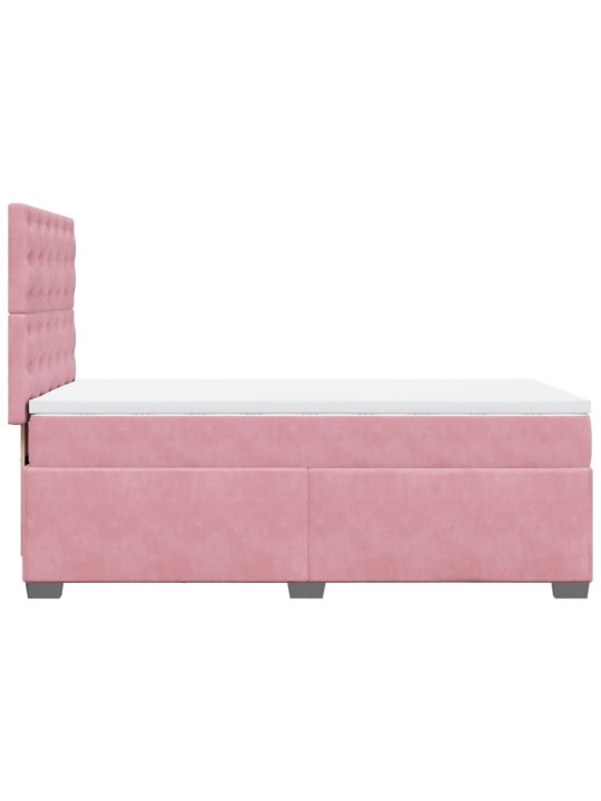 Box spring postel s matrací růžová 90x190 cm samet