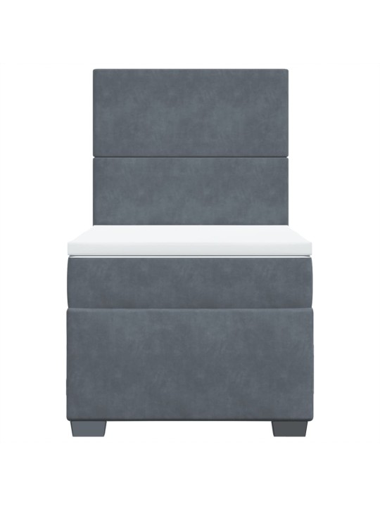 Box spring postel s matrací tmavě šedá 90x200 cm samet