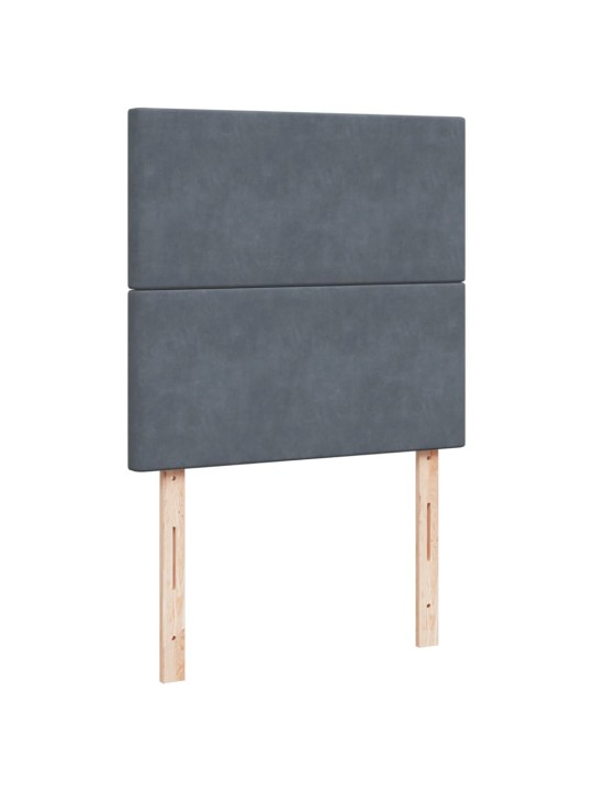 Box spring postel s matrací tmavě šedá 90x200 cm samet