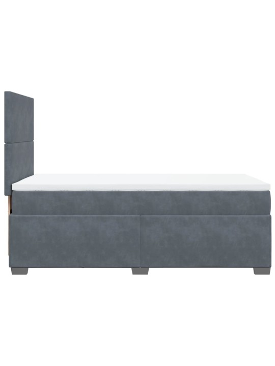Box spring postel s matrací tmavě šedá 90x200 cm samet