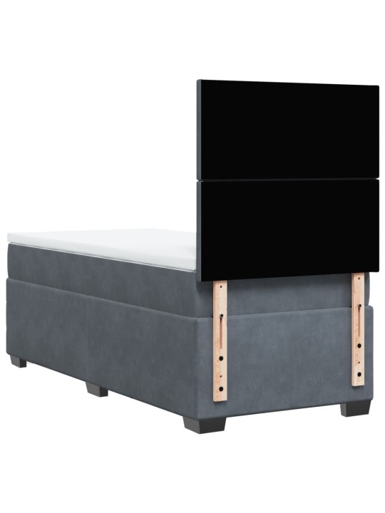 Box spring postel s matrací tmavě šedá 90x200 cm samet