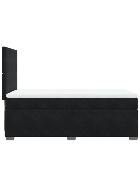 Box spring postel s matrací černá 90x200 cm samet