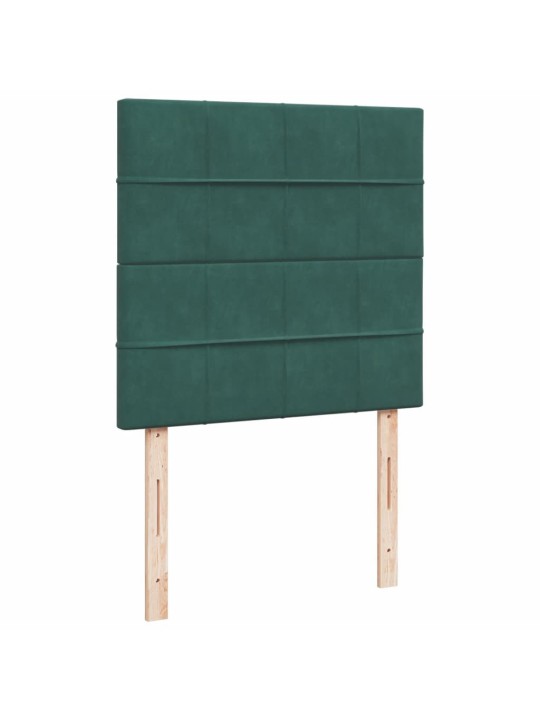 Box spring postel s matrací tmavě zelená 90x200 cm samet