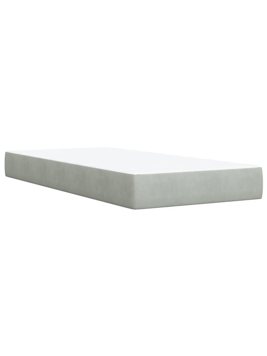 Box spring postel s matrací světle šedá 90x200 cm samet