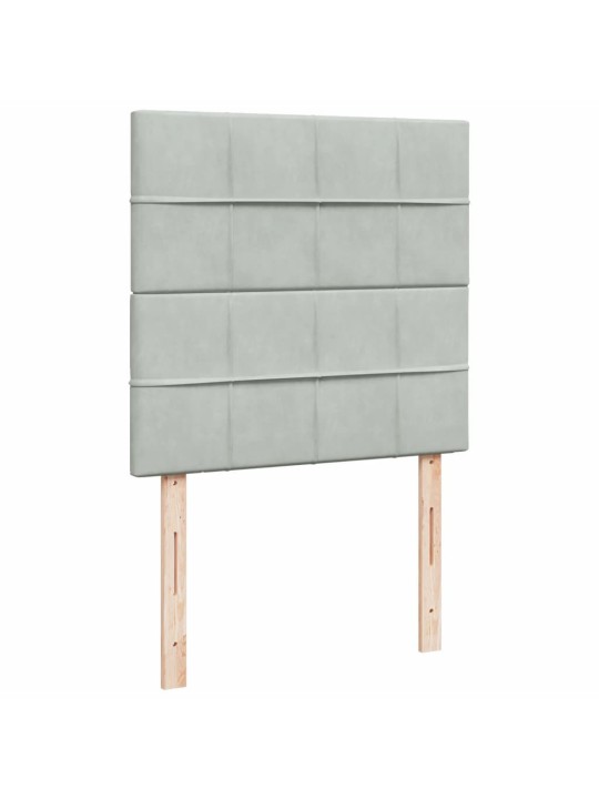 Box spring postel s matrací světle šedá 90x200 cm samet