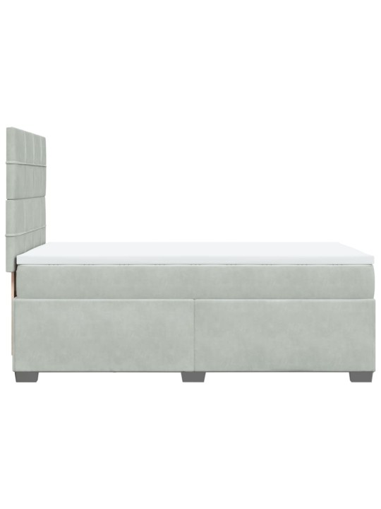 Box spring postel s matrací světle šedá 90x200 cm samet