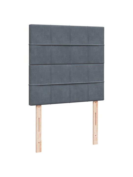 Box spring postel s matrací tmavě šedá 90x200 cm samet
