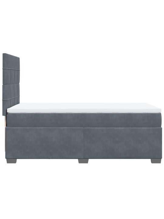 Box spring postel s matrací tmavě šedá 90x200 cm samet