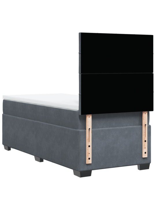 Box spring postel s matrací tmavě šedá 90x200 cm samet