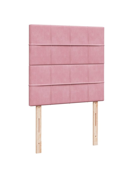 Box spring postel s matrací růžová 90x200 cm samet