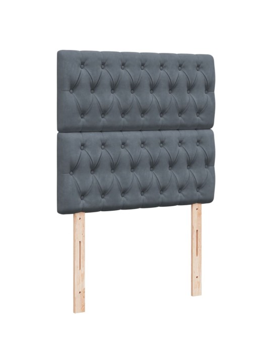 Box spring postel s matrací tmavě šedá 90x200 cm samet