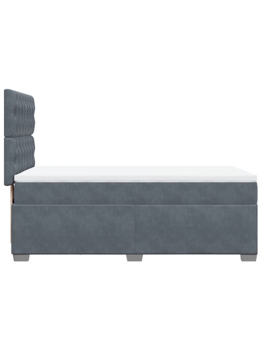 Box spring postel s matrací tmavě šedá 90x200 cm samet