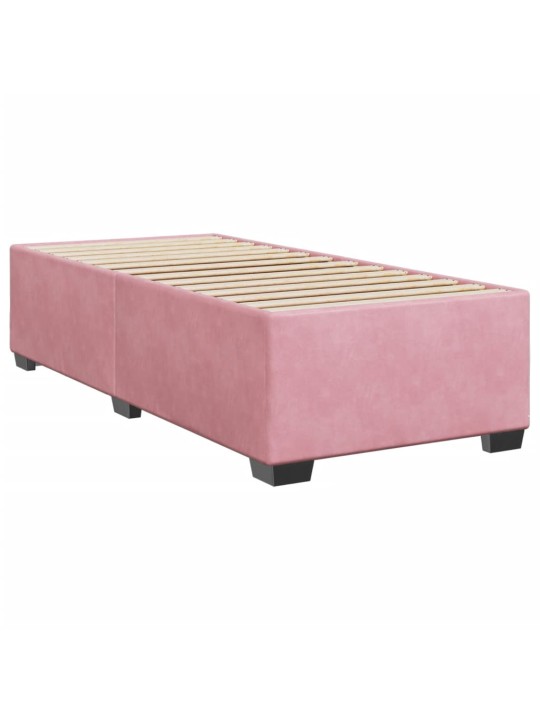 Box spring postel s matrací růžová 90x200 cm samet