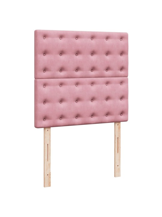 Box spring postel s matrací růžová 90x200 cm samet