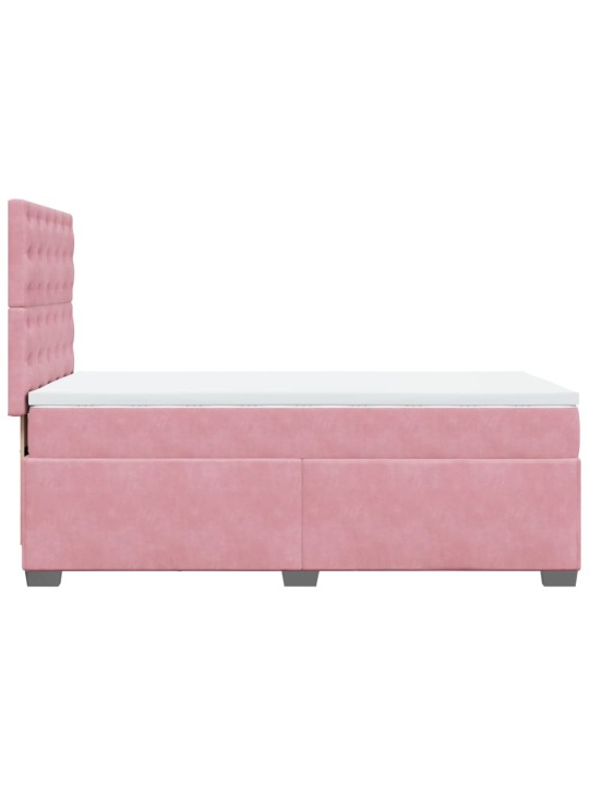 Box spring postel s matrací růžová 90x200 cm samet