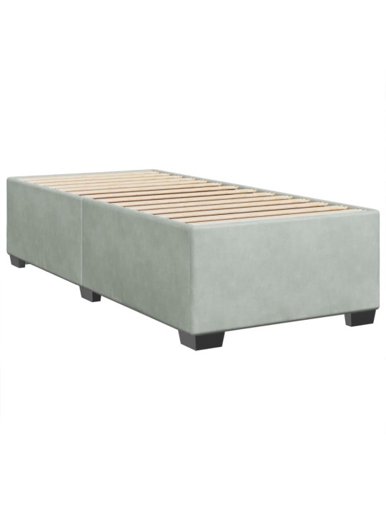 Box spring postel s matrací světle šedá 90x200 cm samet